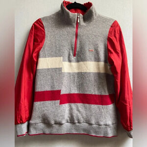 PGA Tour Championship reversible 1/2 zip wool nylon pullover Sz S  18” PTP